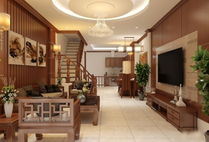 Thiết kế nội thất nhà phố 5x20 quá đẹp với nội thất bằng gỗ tại Vũng Tàu